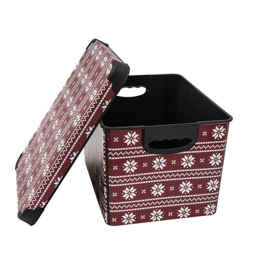 Simplify Holiday Sweater Print Storage Tote Bin